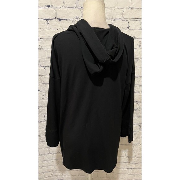 Soft Surroundings warm and cozy longsleeve black hooded pullover with pockets PM - Picture 7 of 9